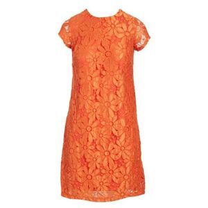 New! Shelby + Palmer Orange Floral Lace Shift Dress Sz 12